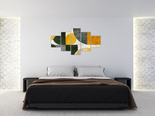Obraz - Abstrakce v olivové barvě (125x70 cm)