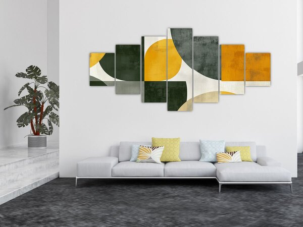 Obraz - Abstrakce v olivové barvě (210x100 cm)