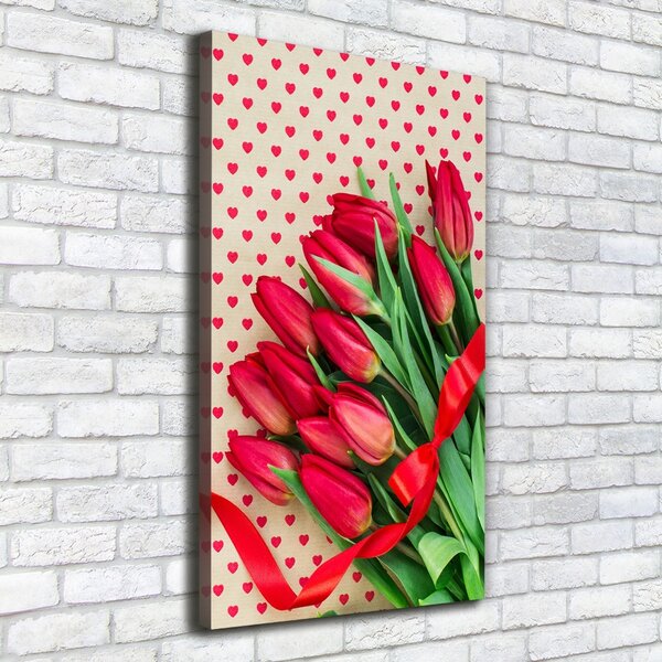 Vertikální Foto obraz na plátně Červené tulipány ocv-104956051