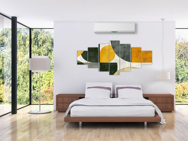 Obraz - Abstrakce v olivové barvě (210x100 cm)