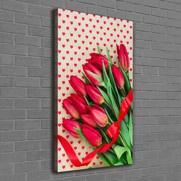 Vertikální Foto obraz na plátně Červené tulipány ocv-104956051