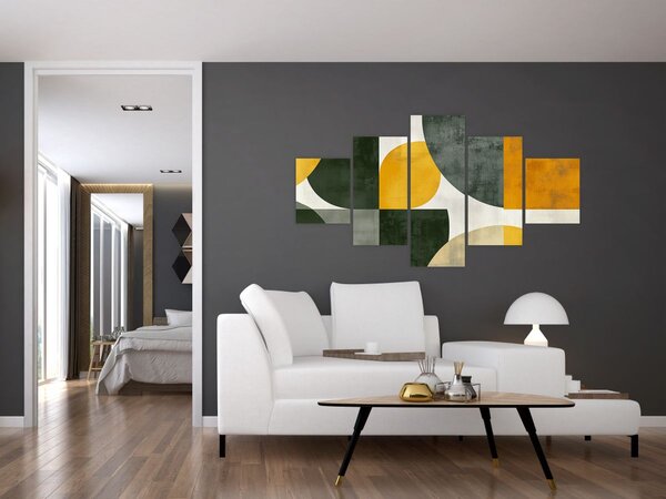 Obraz - Abstrakce v olivové barvě (125x70 cm)