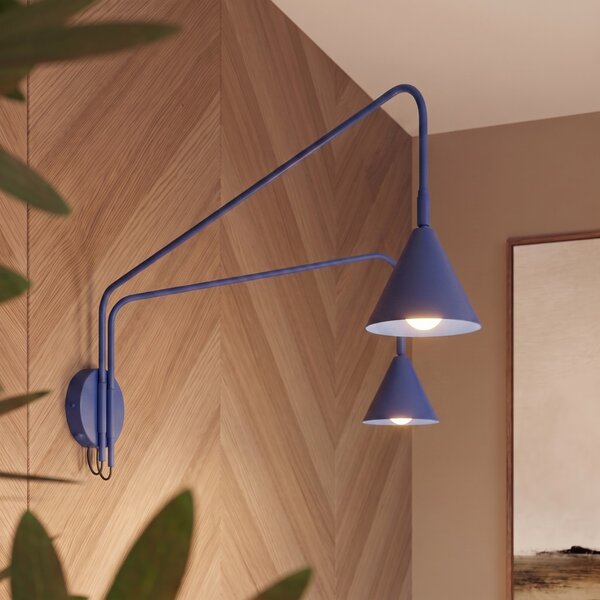 Sollux Lighting Nástěnné svítidlo NOX 2 ultramarín s vypínačem