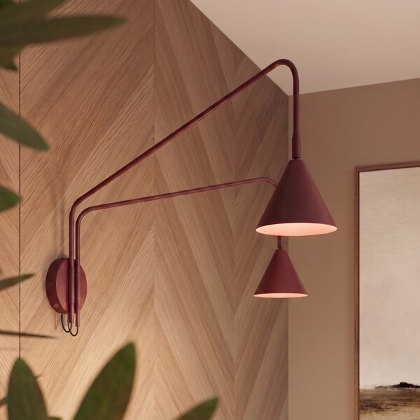 Sollux Lighting Nástěnné svítidlo NOX 2 bordó s vypínačem