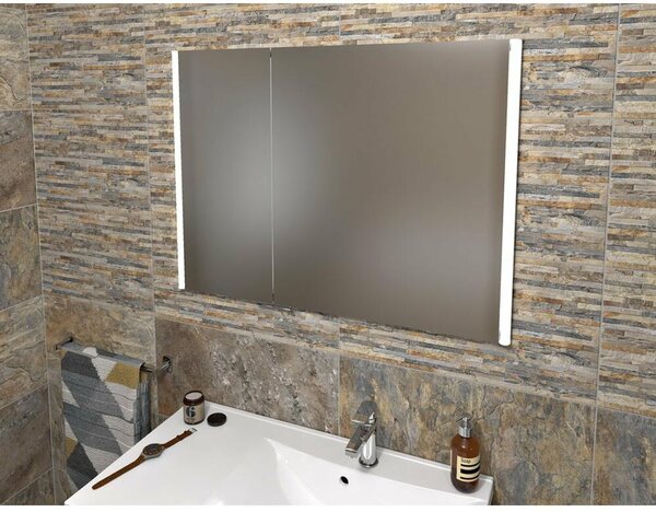 Zrcadlová skříňka INTEGRA s LED osvětlením, vestavná, 95x70cm
