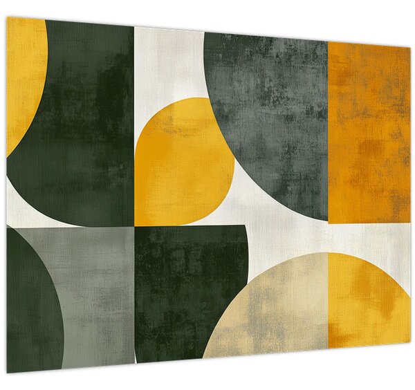 Obraz - Abstrakce v olivové barvě (70x50 cm)