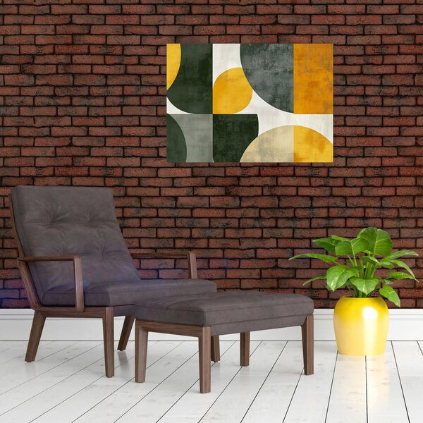 Obraz - Abstrakce v olivové barvě (70x50 cm)