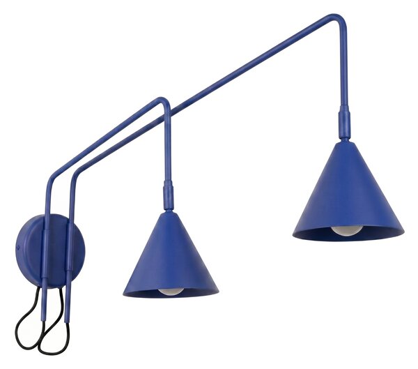 Sollux Lighting Nástěnné svítidlo NOX 2 ultramarín s vypínačem