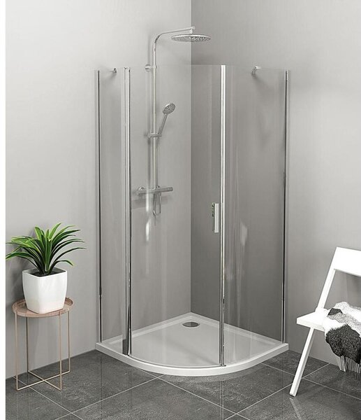 Čtvrtkruhový sprchový kout ZOOM LINE 900x900 mm, čiré sklo, levý
