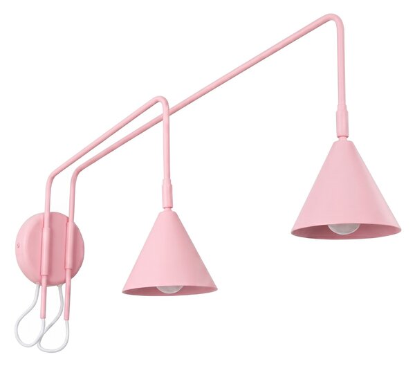 Sollux Lighting Nástěnné svítidlo NOX 2 růžové s vypínačem