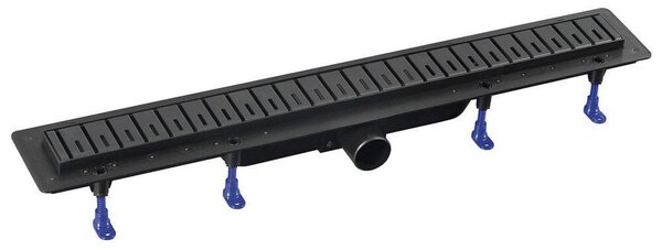 Podlahový žlab KLAVER s nerezovým roštem, L-910, DN50, černý matný