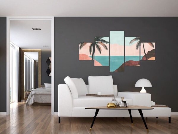 Obraz - Palmy u moře (125x70 cm)