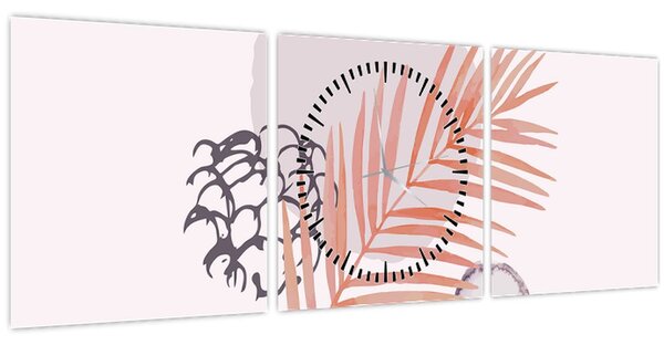 Obraz - Fialový minimalismus N⁰3 (s hodinami) (90x30 cm)