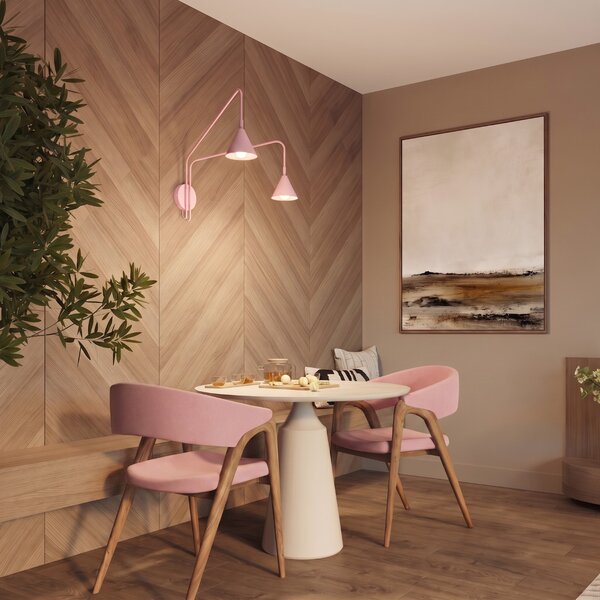Sollux Lighting Nástěnné svítidlo NOX 2 růžové s vypínačem