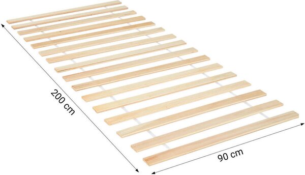Homestyle4u lamelový rošt 90x200 cm dětská postel montovaný rolovací rám 16 lamel dřevo borovice přírodní povrchová úprava