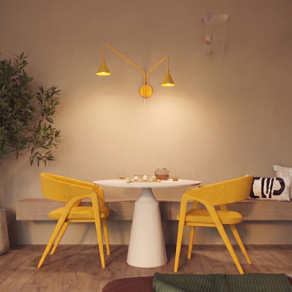 Sollux Lighting Nástěnné svítidlo NOX 2 žluté s vypínačem