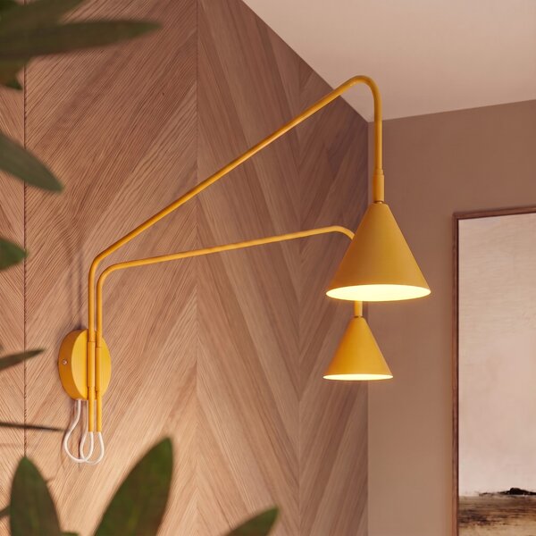Sollux Lighting Nástěnné svítidlo NOX 2 žluté s vypínačem