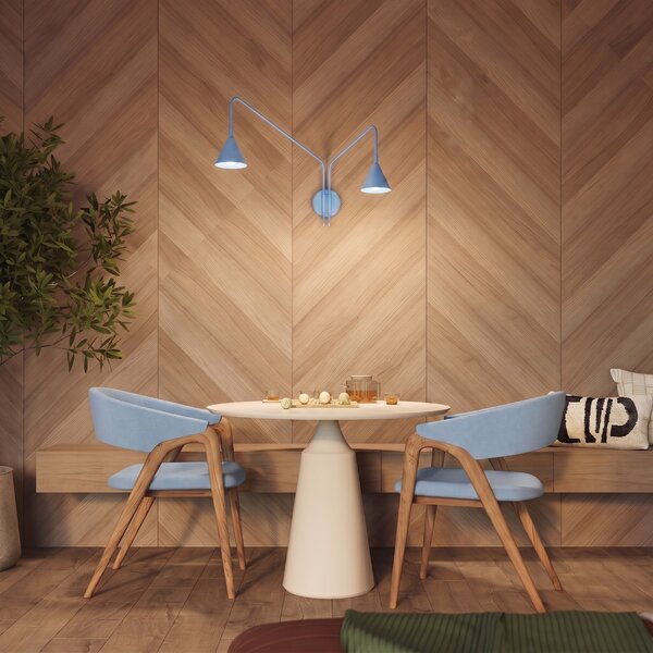 Sollux Lighting Nástěnné svítidlo NOX 2 světle modré s vypínačem