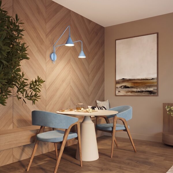 Sollux Lighting Nástěnné svítidlo NOX 2 světle modré s vypínačem