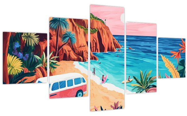 Obraz - Karavan u oceánu (125x70 cm)
