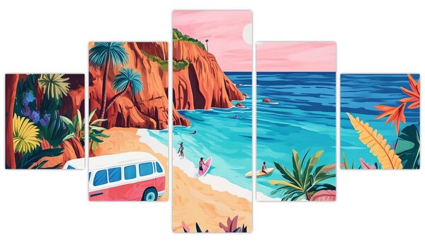 Obraz - Karavan u oceánu (125x70 cm)