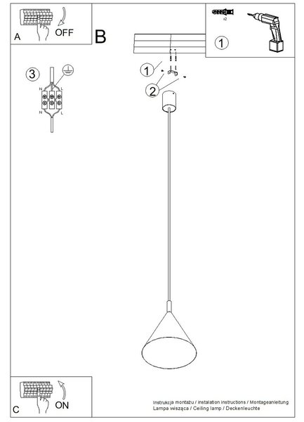 Sollux Lighting Závěsné svítidlo NOX 25 ultramarín