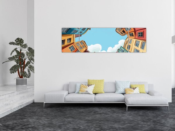 Obraz - Mezi domy (170x50 cm)