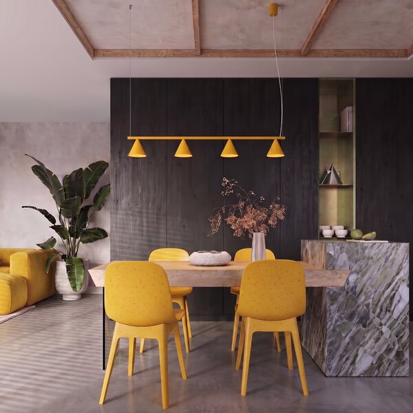 Sollux Lighting Lustr NOX 4L žlutý