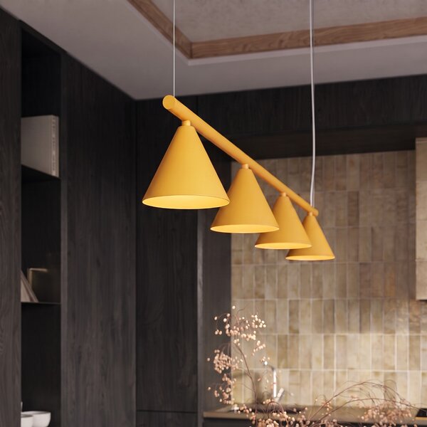 Sollux Lighting Lustr NOX 4L žlutý