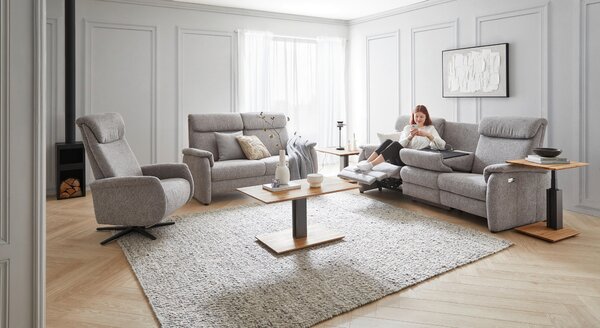 TRAPÉZOVÁ POHOVKA, textil, šedobéžová Pure Home Comfort - Pohovky