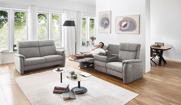 TRAPÉZOVÁ POHOVKA, textil, šedobéžová Pure Home Comfort - Pohovky