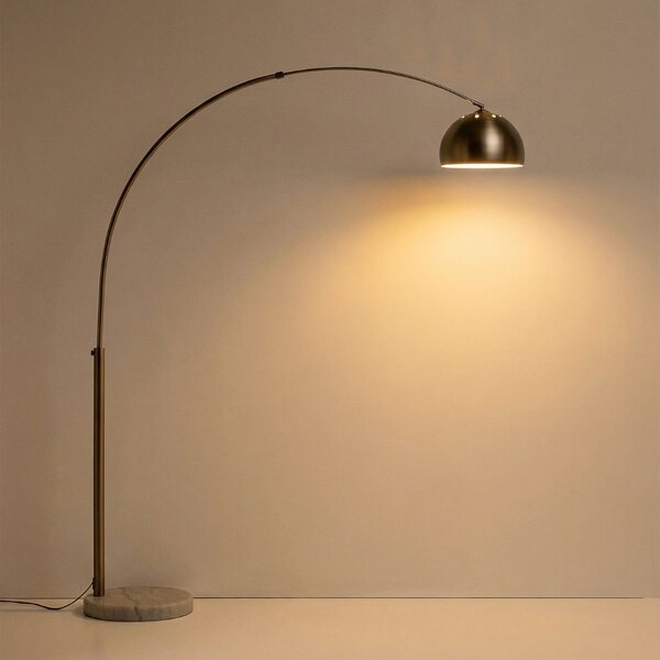 Kave Home Stříbrná stojací lampa Madali 160-185 cm