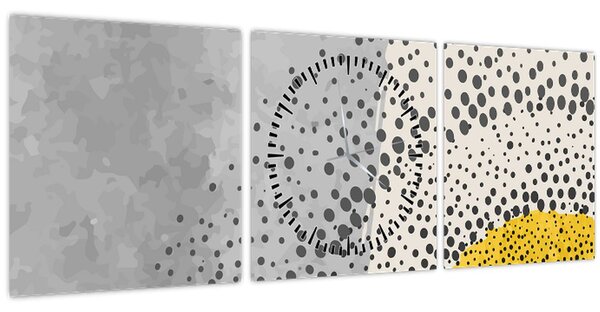 Obraz - Abstraktní malba pláže N⁰3 (s hodinami) (90x30 cm)