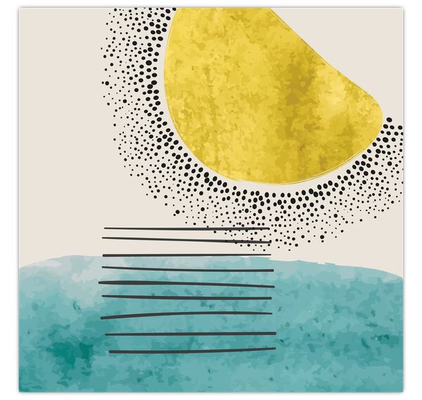 Obraz - Abstraktní malba pláže N⁰2 (30x30 cm)