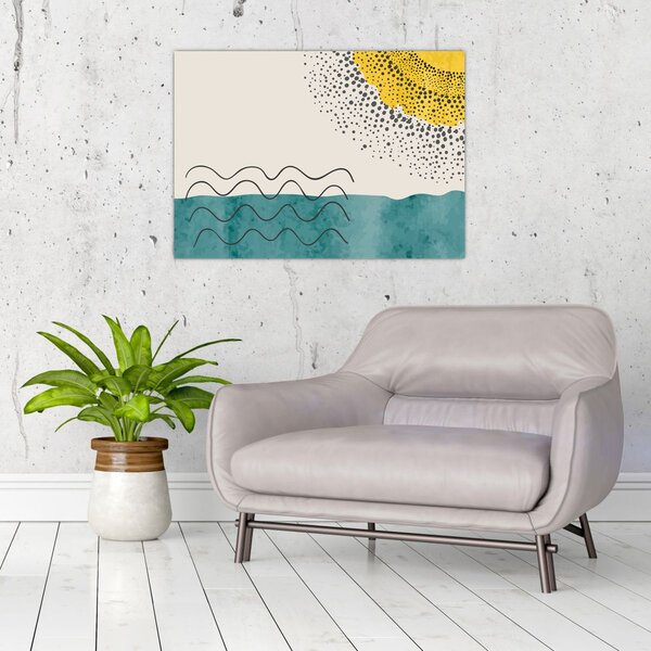 Obraz - Abstraktní malba pláže N⁰1 (70x50 cm)