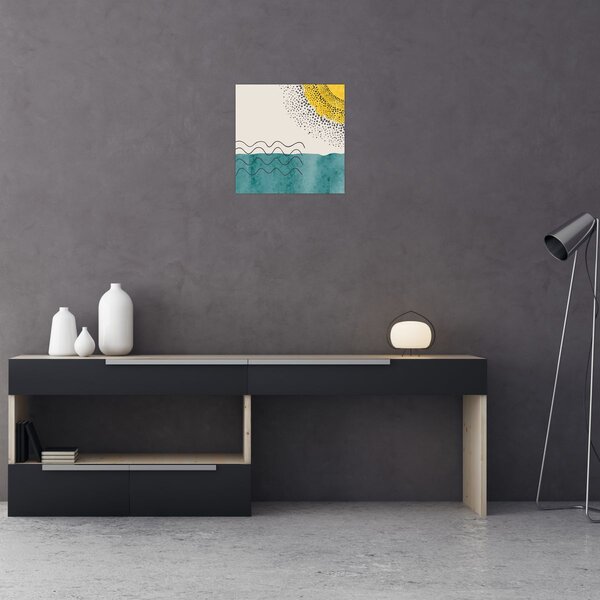 Obraz - Abstraktní malba pláže N⁰1 (30x30 cm)