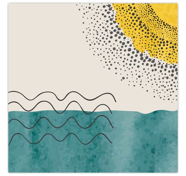 Obraz - Abstraktní malba pláže N⁰1 (30x30 cm)