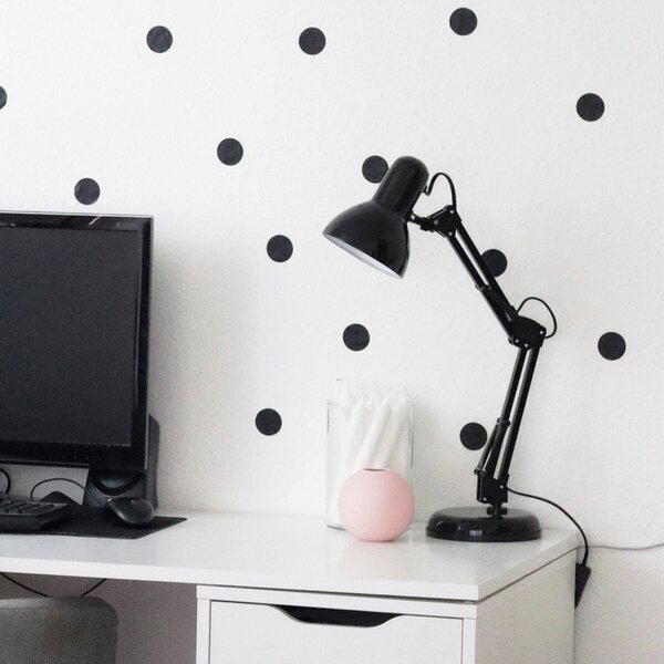 B.K. Licht Stolní lampa Hera, černá, kov, výška 53 cm, E14, Černá, Pracovna / kancelář, kov