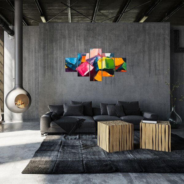 Obraz - Barevné krychle (125x70 cm)