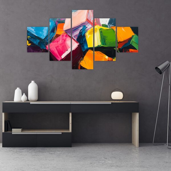 Obraz - Barevné krychle (125x70 cm)