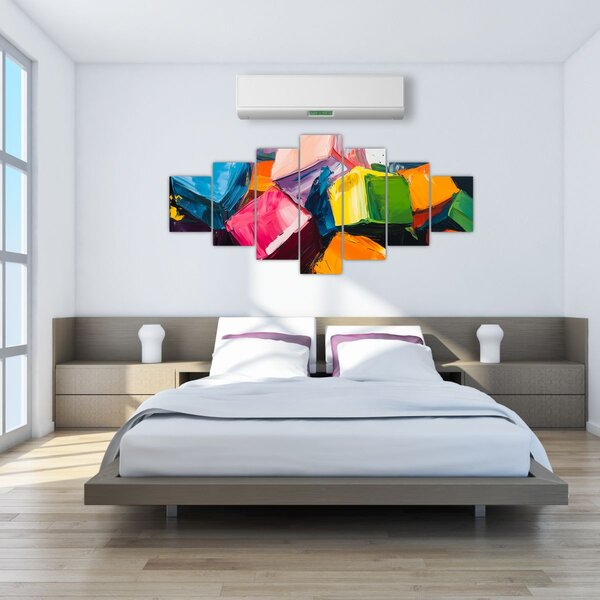 Obraz - Barevné krychle (210x100 cm)