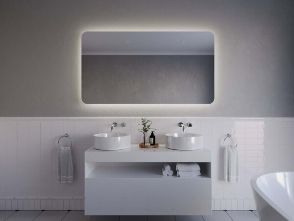 Atypické zrcadlo do koupelny s LED osvětlením A10