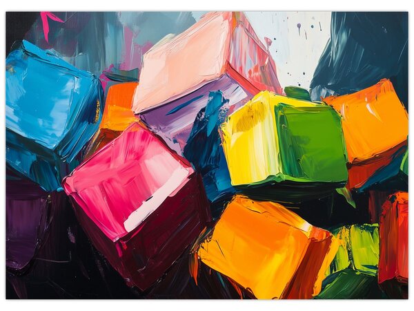 Obraz - Barevné krychle (70x50 cm)
