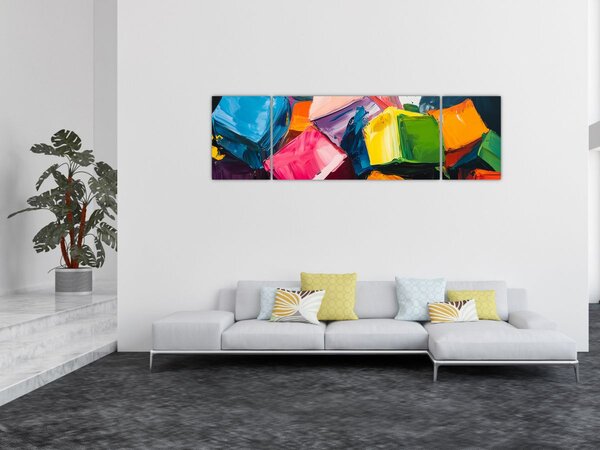 Obraz - Barevné krychle (170x50 cm)