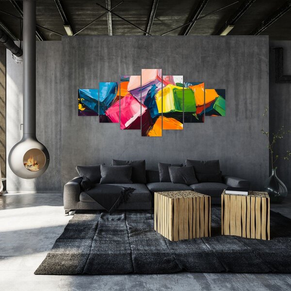 Obraz - Barevné krychle (210x100 cm)