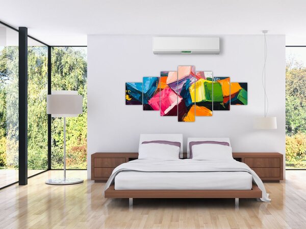 Obraz - Barevné krychle (210x100 cm)