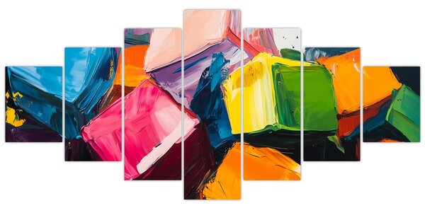 Obraz - Barevné krychle (210x100 cm)