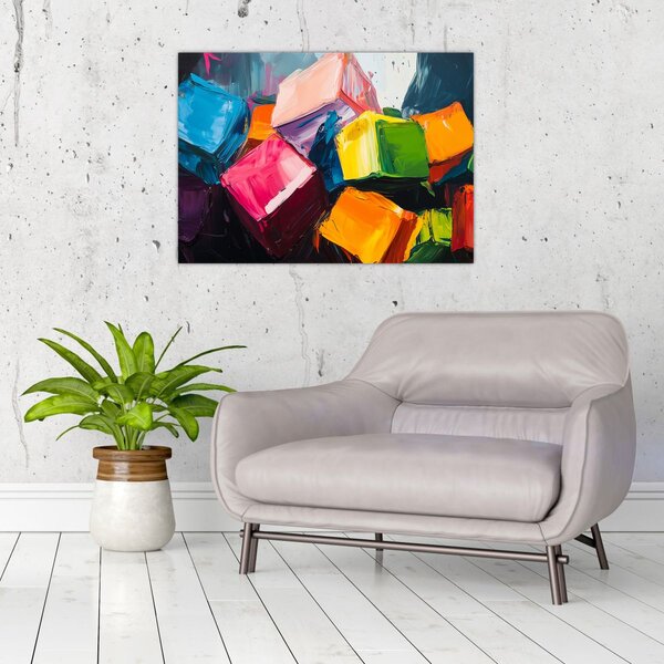 Obraz - Barevné krychle (70x50 cm)