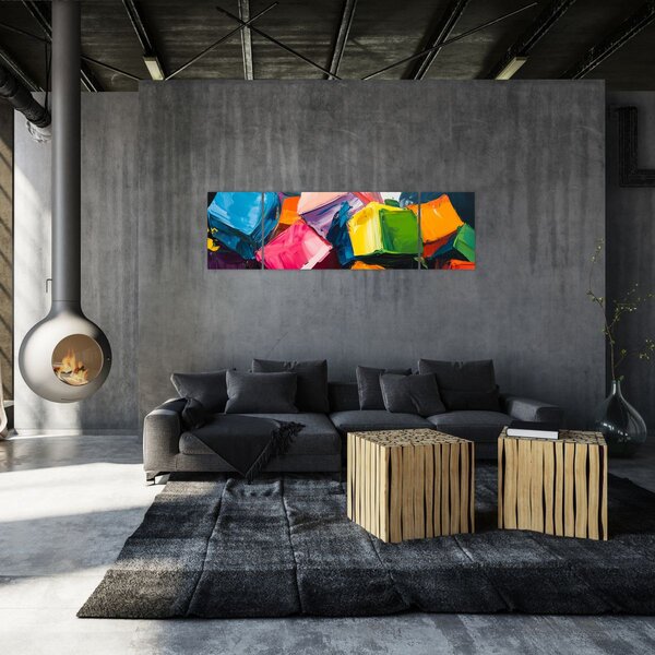 Obraz - Barevné krychle (170x50 cm)