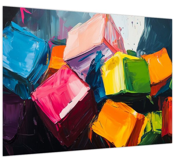 Obraz - Barevné krychle (70x50 cm)